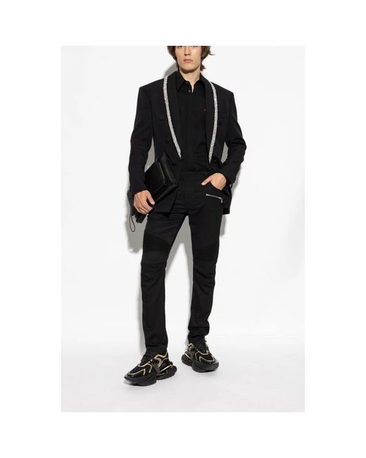 Pantaloni con cuciture sulle gambe di Balmain in Black da Uomo