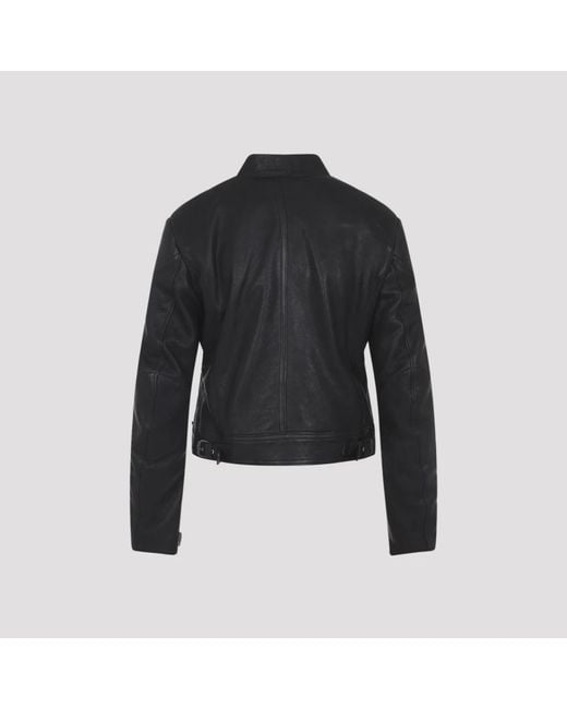 Tom Ford Steam Finished Nappa Racer Jacket in het Black