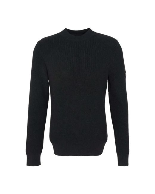 Barbour Black Round-Neck Knitwear for men