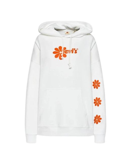 Levi's Hoodies & Sweatvesten ,Wit ,Katoen Hoodie in het White