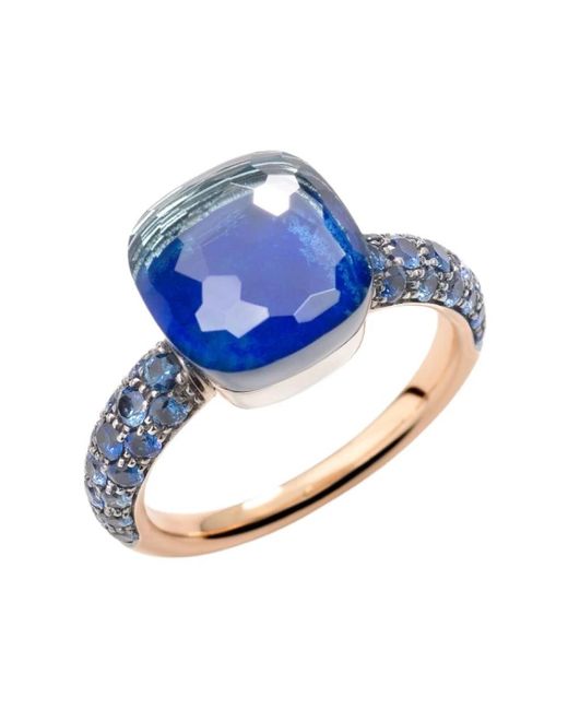 Pomellato Blue Klassischer nudo ring - blauer topas, blauer saphir, lapislazuli