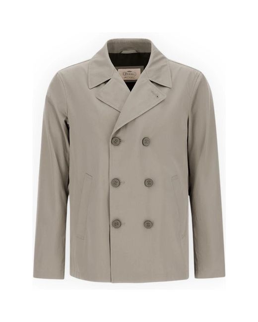 Double-Breasted Coats Herno de hombre de color Gray