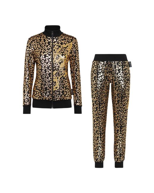 Philipp Plein Tracksuit Top & Broeken Leopard in het Black