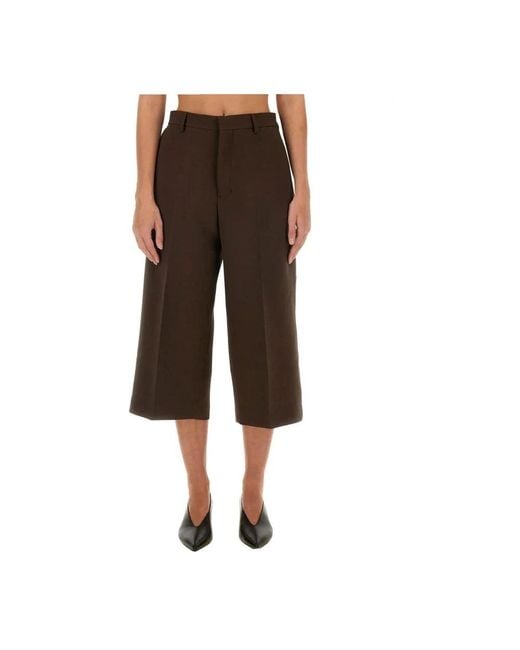 AMI Brown Cropped Trousers