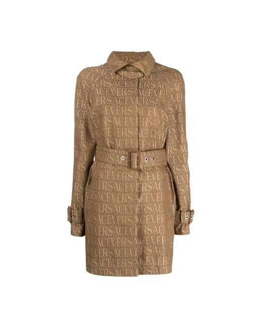 Versace Natural Belted Coats