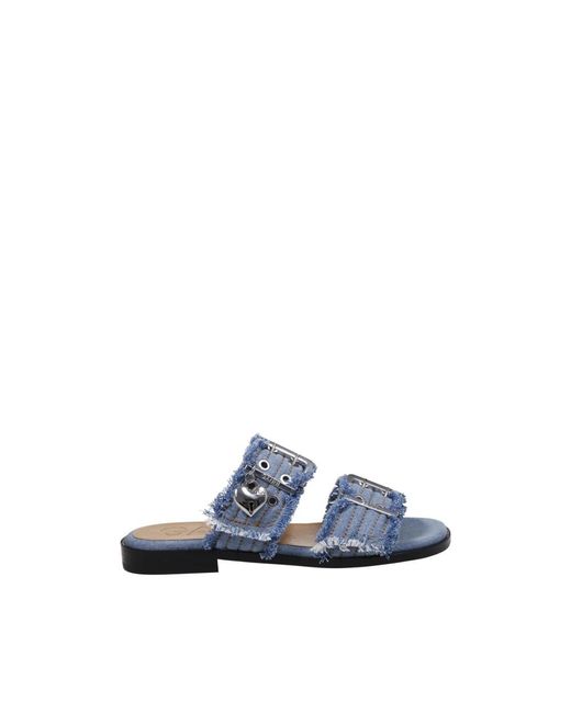 Ganni Blue Sliders