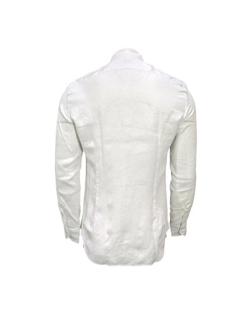 Mazzarelli White Casual Shirts for men