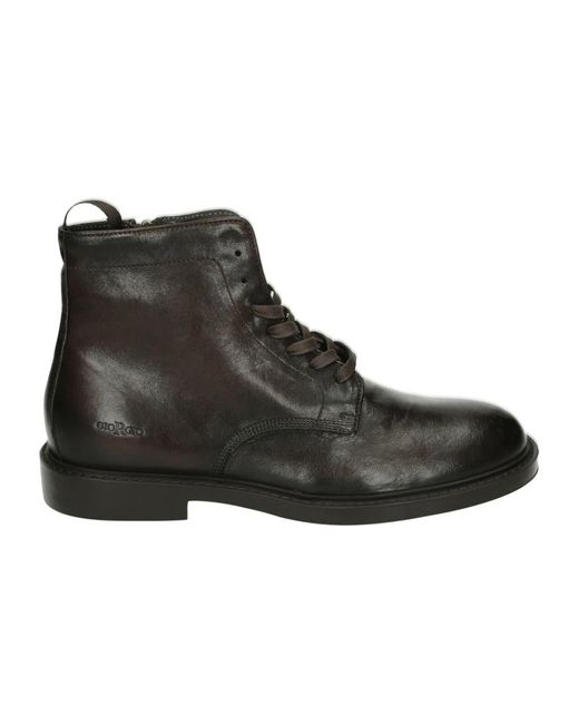 GIORGIO Casual Braune Leder Herrenschuhe in Black für Herren