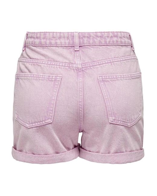 ONLY Korte Broeken ,Roze ,Denim Denim Shorts in het Pink