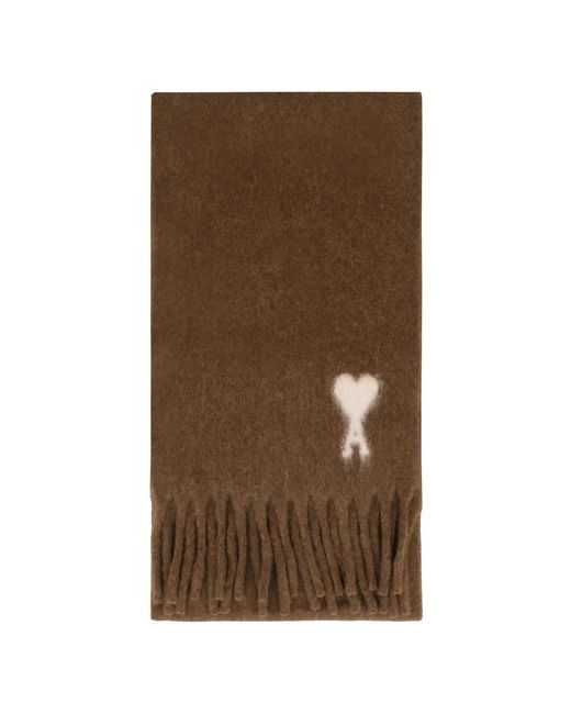 AMI Oversized Sjaal Van Alpaca Blend in het Brown voor heren