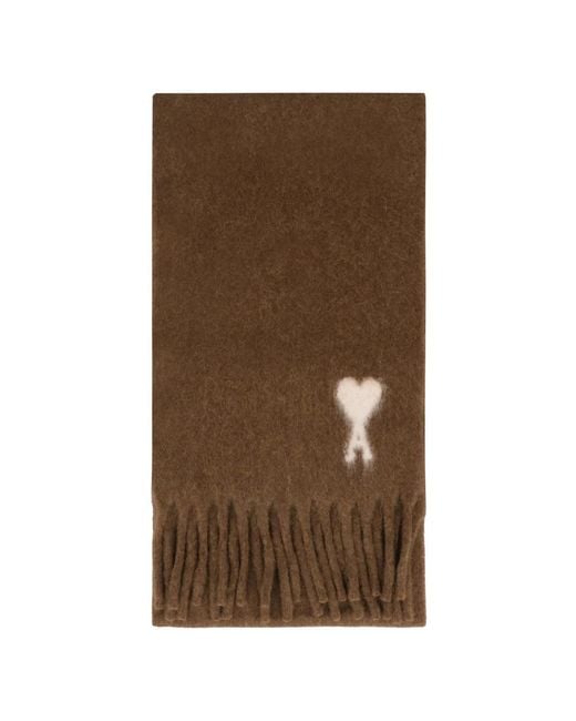 AMI Brown Winter Scarves for men