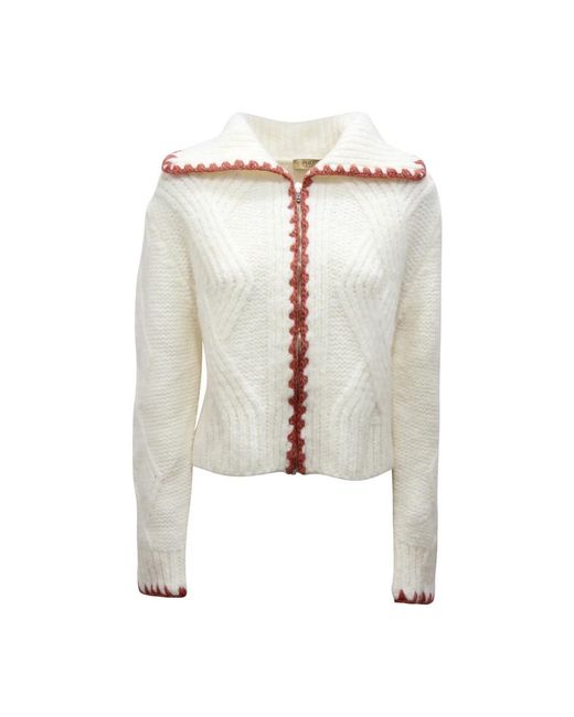PHO® Firenze Truien & Vesten ,Wit ,Wol 4322086 Bivory Makeup Cardigan in het White