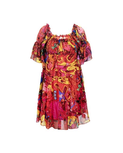 Aniye By Red Kurzes Faltenkleid Mit Boot Ausschnitt