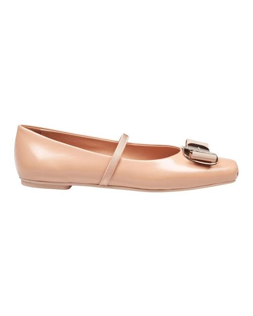Ferragamo Pink Ballerina Shoes