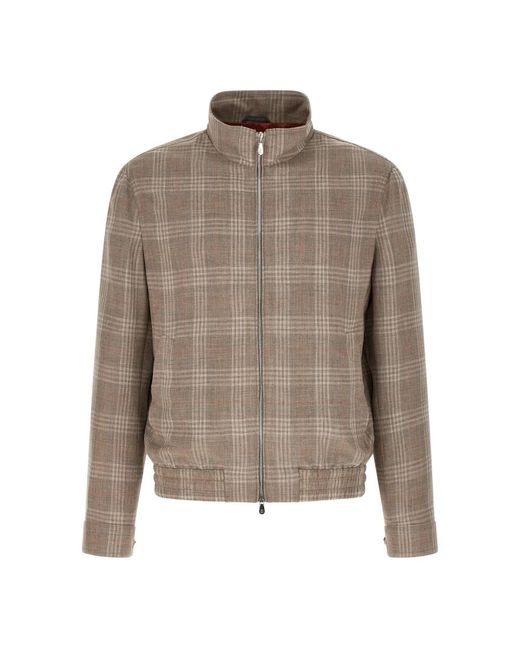 Brunello Cucinelli Gray Bomber Jackets for men