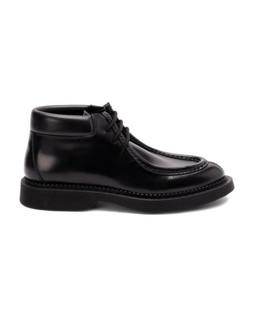Saint Laurent Black Lace-Up Boots for men