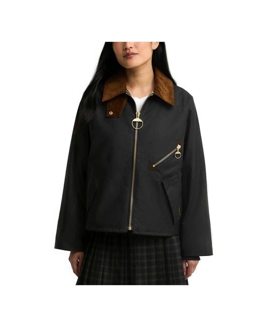Barbour Arlene Waxed Jacket in het Black