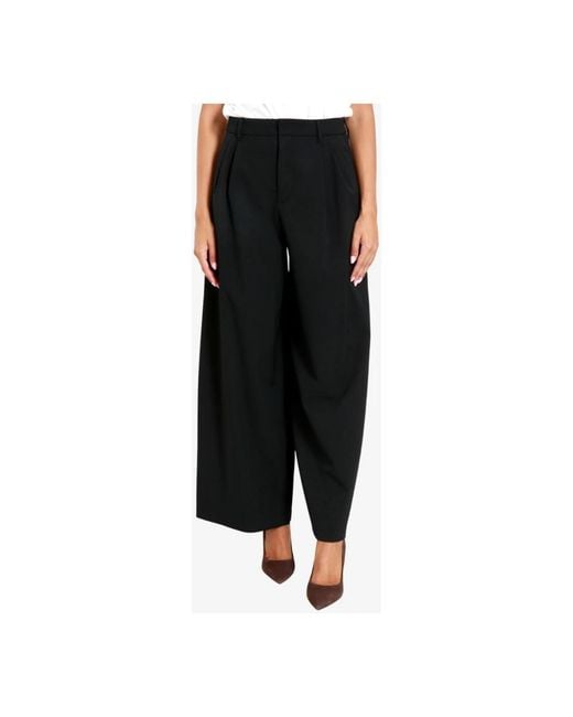 Wide Trousers Max Mara de color Black