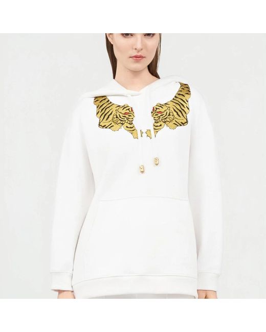Roberto Cavalli White Hoodies