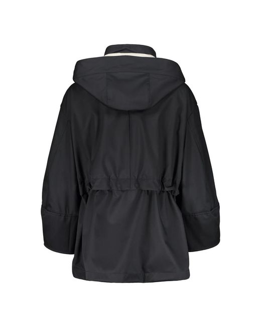 Moorer Jassen ,Blauw ,Polyester Waterdichte Jas Met Afneembare Capuchon in het Black