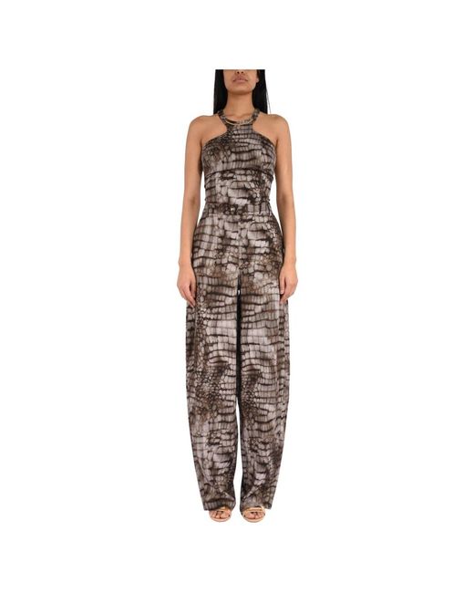 Elisabetta Franchi Brown Jumpsuits