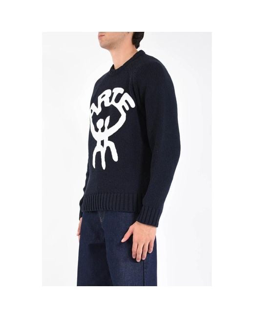 Arte' Bestickter Baumwollpullover All Together in Blue für Herren