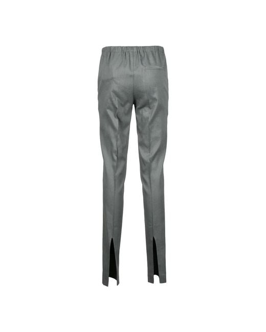 Alysi Gray Slim-Fit Trousers