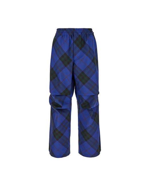 Burberry Blue Straight Trousers for men