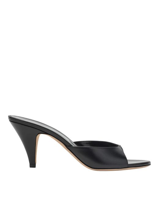 Jude Black Heeled Mules