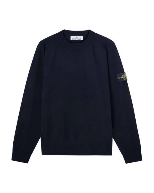 Stone Island Blue Round-Neck Knitwear for men