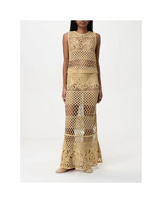 Pinko Metallic Maxi Skirts