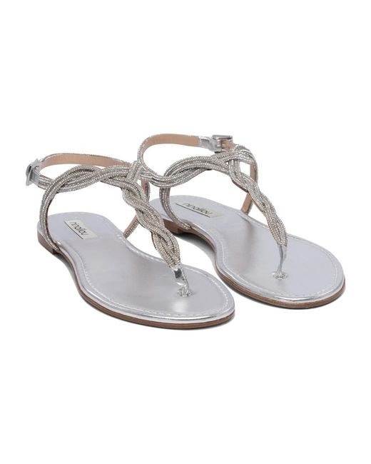 Ninalilou White Flat Sandals