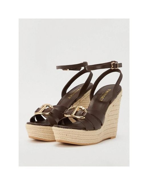 Wedges Twinset de color Brown