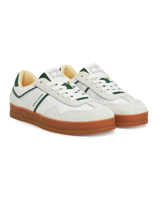 Tommy Hilfiger White Greenwich Mix Media Sneakers