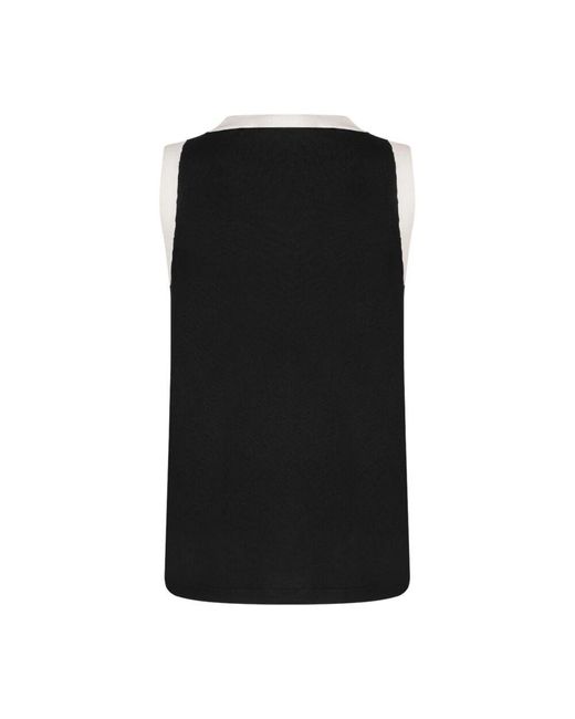 Max Mara Black Schwarzer Pullover Slalom Tank Top