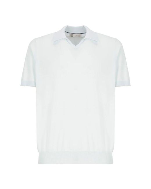 Brunello Cucinelli Hellblaues poloshirt für männer in White für Herren