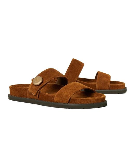 Tory Burch Brown Sliders