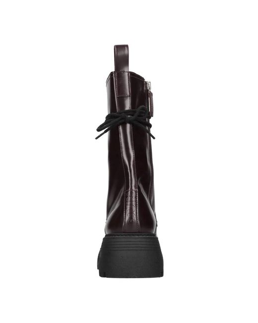 3Juin Black Lace-Up Boots