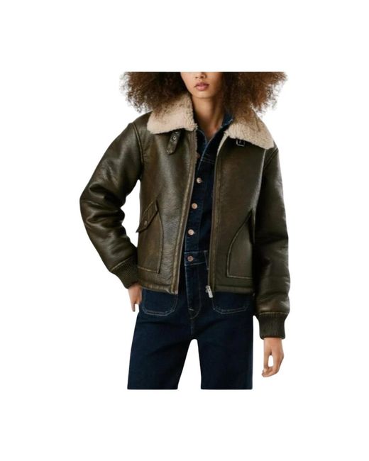 Pepe Jeans Black Faux Fur & Shearling Jackets