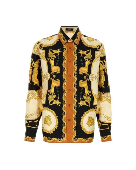 Versace Yellow Casual Shirts for men