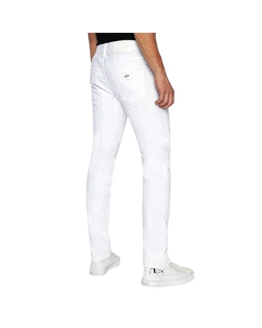 ARMANI EXCHANGE White Slim-Fit Trousers for men