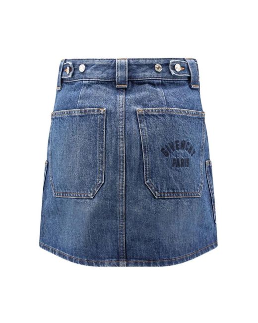 Givenchy Rokken ,Blauw ,Katoen Mini Cargo Rok in het Blue