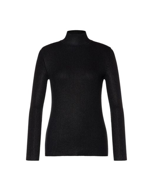 Alberta Ferretti Black Laminated Turtleneck Sweater