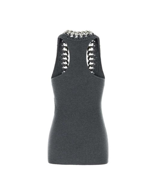 Stella McCartney Gray Graues stretch-wollmischungs-top