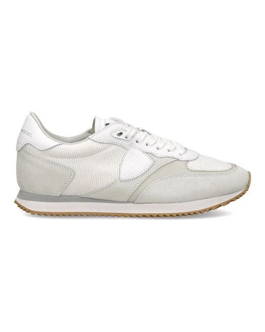 Philippe Model Schoenen ,Wit ,Katoen Blville Running in het White