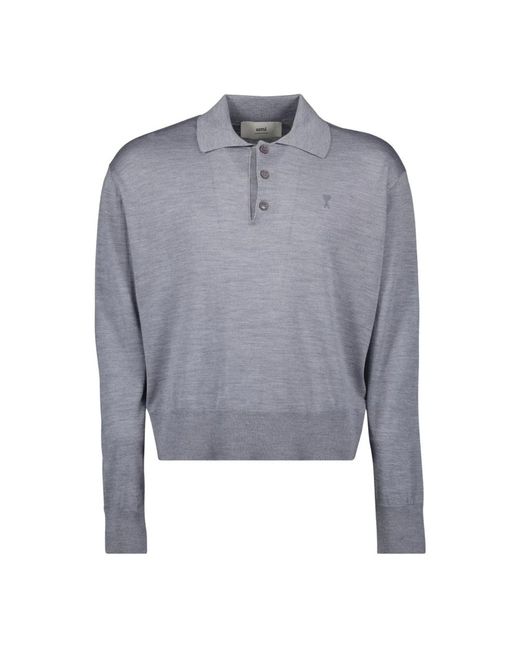 AMI Gray Polo Shirts for men