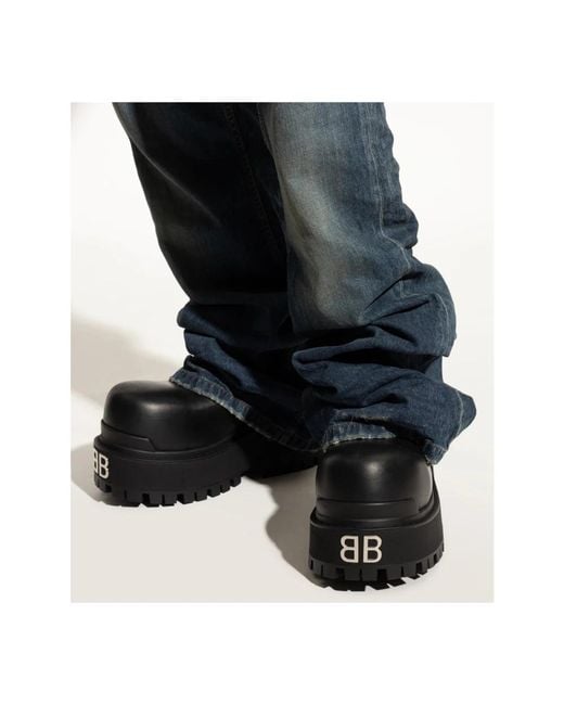 Balenciaga Black Lace-Up Boots for men