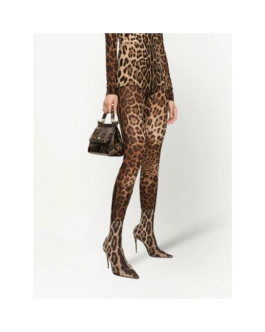 Dolce & Gabbana Black Leopardenmuster schultertasche