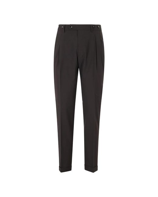 BERWICK 1707 Black Slim-Fit Trousers for men