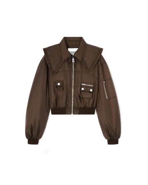Ganni Brown Bomber Jackets